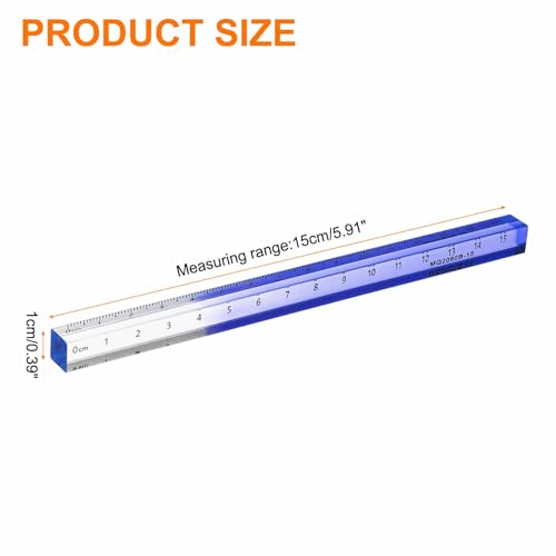 HARFINGTON Acrylic Clear Straight Rulers 15cm Metric,Blue - color: Blue, size: 15cm