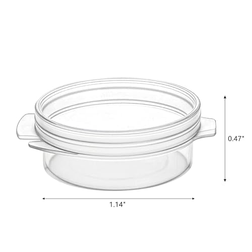 ZEAYEA 100 Pcs Plastic Cosmetic Jars, 5g Makeup Sample Containers with Snap Lids for Travel, Mini Empty Clear Pot for lotions, creams, beads, Powder