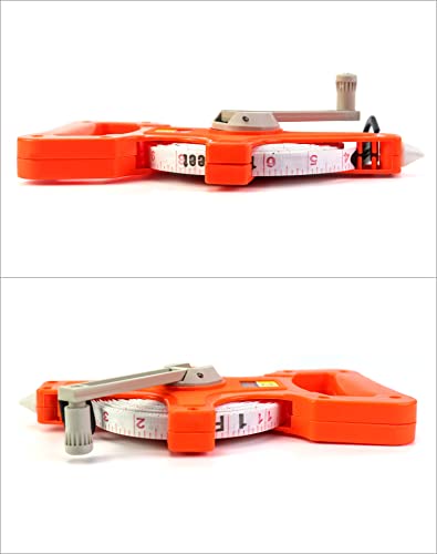 QWORK 1/2" x 100' Fiberglass Tape Measure, 2 Pack Engineer's Open Reel Dual Sided Measure, Orange - color: Orange - 2 pack, size: 100 ft