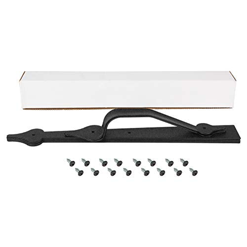 Homode Decorative Garage Door Hinges Handles, Faux Garage Door Accents, Metal Handles Hinges Hardware Kit, Screw Mounted, Black, Spear Style (4 Hinges+2 Handles) - size: 4 Hinges+2 Handles