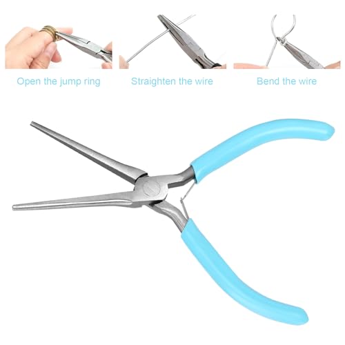 Long Needle Nose Pliers Multipurpose Long Nose Pliers 4.5Inches Small Needle Nose Pliers for Jewelry Making with Comfort Grip Jewelry Pliers for Handmade Craft Wire Wrapping