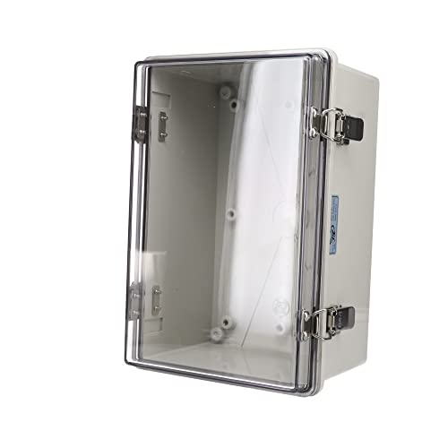 BUD Industries NBA-10162 Style A Plastic Indoor Box 11.8" L x 7.9" W x 5.9" H, Gray