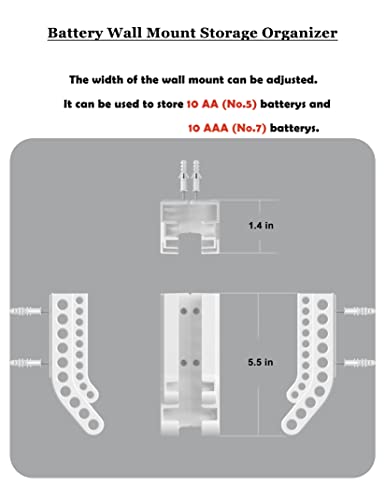 Battery Storage Organizer AA & AAA Combo, (White) - color: White