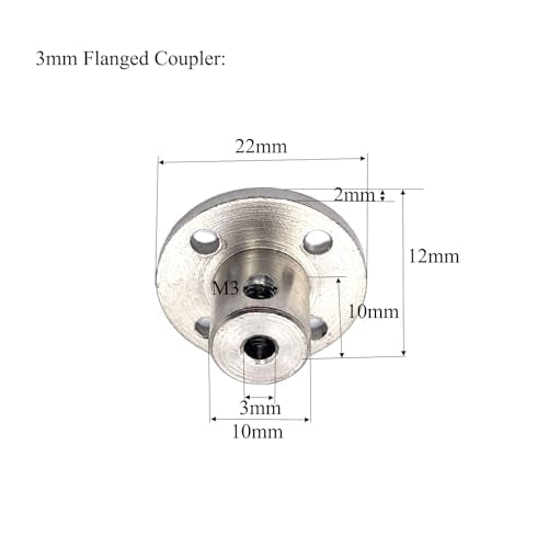 6 Pcs 3mm Flanged Couplers, High Hardness Metal Coupling Connector Flanged Shaft Mount with L-Wrench and Locking Screws for Various DIY Project RC Model Motors - size: 3mm
