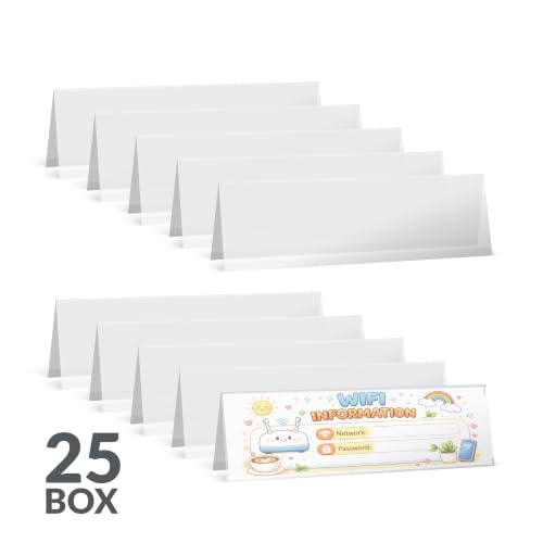C-Line Medium Rigid Plastic Name Tent Card Holders, Clear, 25/Pack (87597) - size: 2-1/2 x 8-1/2 Inches