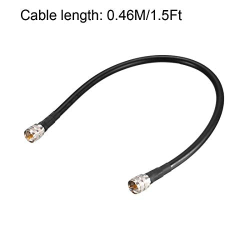 uxcell UHF Male PL-259 to UHF Male PL-259 Low Loss RG213 Coax Jumper Cable 0.46M/1.5Ft - size: 1.5 Feet