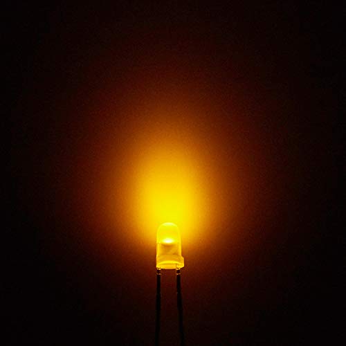 CHANZON 100 pcs 3mm Yellow Diffused LED Diode Lights (DC 3V 20mA) - color: F) White-yellow (100pcs)