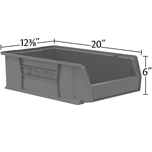 Akro-Mils 30280 Super-Size AkroBins Plastic Storage Bins, Space-Saving Stackable Bins for Garage, Classroom, Warehouse Organization, 20" L x 12" W x 6" H, Clear, 4-Pack - color: Clear, (4-Pack)