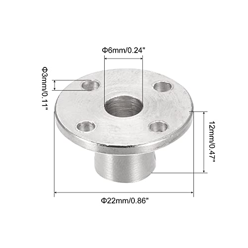 MECCANIXITY 2pcs 6mm Flange Coupling Connector, Shaft Axis Fittings for DIY RC Model Motors, with 4pcs Fastening Screw 1pcs M1.5 Hex Wrench - size: 6mm