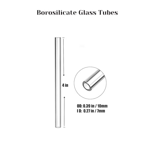 10mm OD Borosilicate Glass Tubes for Art & Craf, 4 in, 8 Pack Glass Tubing - size: OD: 0.39in Length: 4in