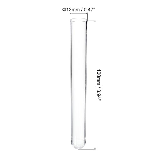 PATIKIL 7ml Plastic Test Tubes with Cork Stoppers, 20Pcs 100x12mm Tubes for Scientific Party Decoration Candy Bead Storage Bath Salt Lab Use, Clear - size: 100x12mm