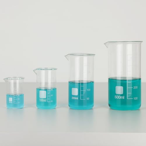 FunChem Borosilicate Glass Beaker, 1-Pack Graduated Tall Beaker with Pouring Spout, 50 ml - size: 50 ml