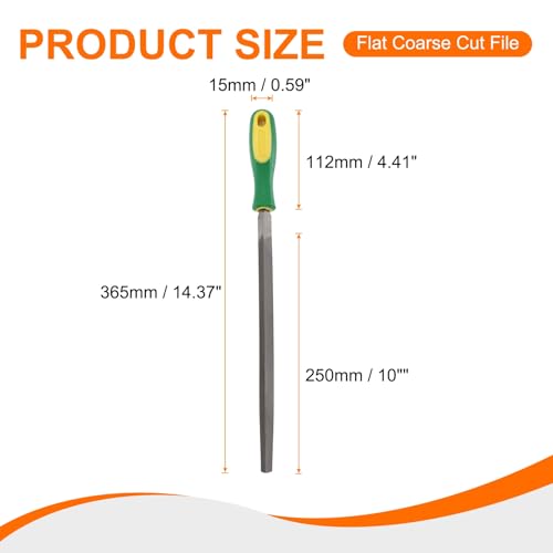 HARFINGTON Triangle Thin Teeth Cut File 10" Double Cut Teeth High Carbon Steel Hand Rasp File Plastic Handle for Metal Wood Deburring Removing - size: 10", style: Thin