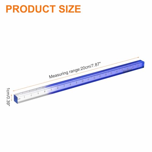 HARFINGTON Acrylic Clear Straight Rulers 20cm Metric,Blue - color: Blue, size: 20cm