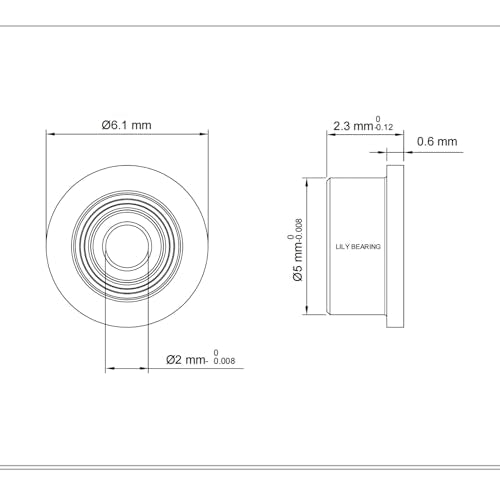 5PCS F682ZZ Flange Ball Bearing, 2x5x2.3mm, Miniature - size: F682ZZ Size2×5×2.3mm