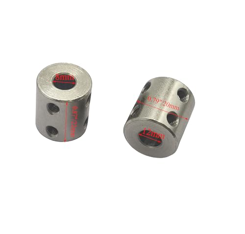 5Pcs 8mm to 12mm Bore Rigid Shaft Couplers, Steel Rigid Motor Shaft Coupling Set Screw for CNC Machine 3D Printer RC Motor Accessories and DIY - size: 8mm to 12mm