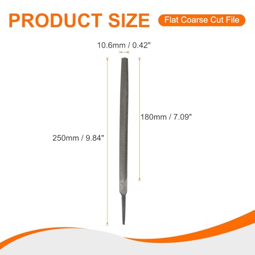 HARFINGTON Triangle Coarse Teeth Cut File 8" Double Cut Teeth High Carbon Steel Hand Rasp File Without Handle for Metal Wood Deburring Removing - size: 8", style: Coarse