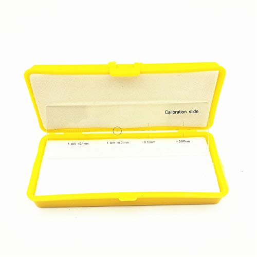 Microscope Stage Micrometer Calibration Slide with 4-Scales and 0.01mm Multifunctional Reticle Calibrating Ruler