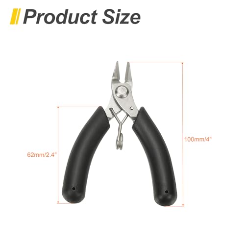 HARFINGTON Wire Cutter 4" Mini Small Side Cutters with Non-slip PVC Handle Jewelry Pliers for Jewelry Model Electronic 3D Print, Black