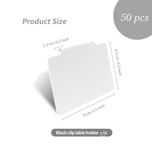 50 Pcs White Removable Bin Labels - Clip On, Reusable Fabric Basket Tags for Storage Bins Organization - color: White
