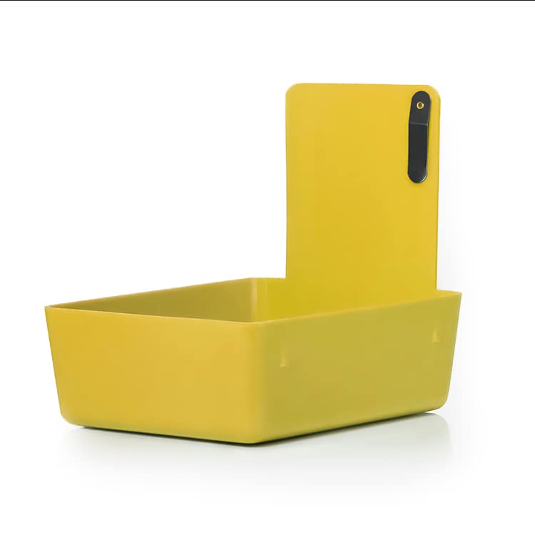 8/Pk Medium Medical Pro Lab Pan Dental Working Lab Pan Plastic with Stainless Steel Clip (Neon Yellow) - color: Neon Yellow
