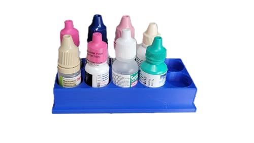 Znet3D Eye Drop Bottles Organizer & Storage – 10-Slot Holder (Blue) - color: Blue