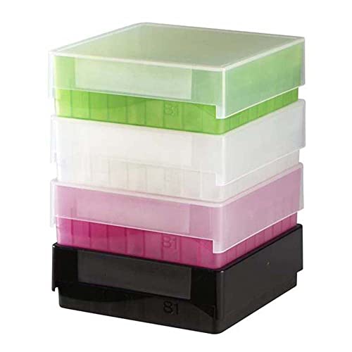 Heathrow Scientific - HS120041 HS120033 81 Well Microtube Storage Box, Cryogenic Box, Tube Storage, 1.5mL/2.0mL Tubes,Polypropylene, Black, (5/pk) - color: Black