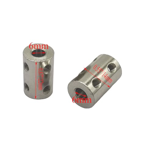 5Pcs 6mm to 6mm Bore Rigid Coupling Set,Steel Rigid Motor Shaft Coupler Adapter with Screws for CNC Machine 3D Printer RC Motor Accessories and DIY - size: 6mm to 6mm