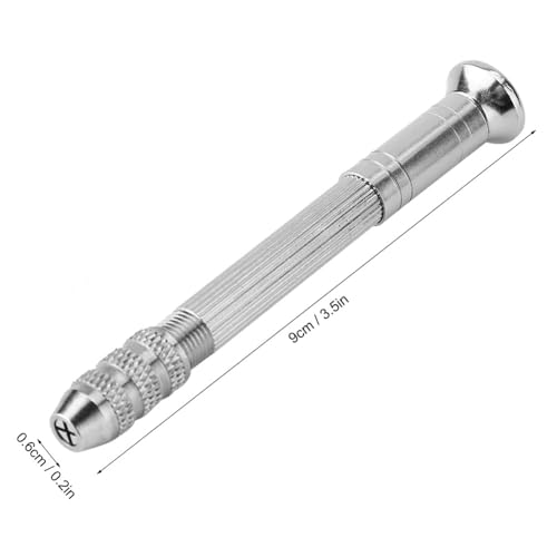 Mini Pin Vise with 10Pcs Drill Bits – 0.5-2mm Chuck, Hand Twist Drill for Craft, Jewelry Making & Model Building, Copper Construction