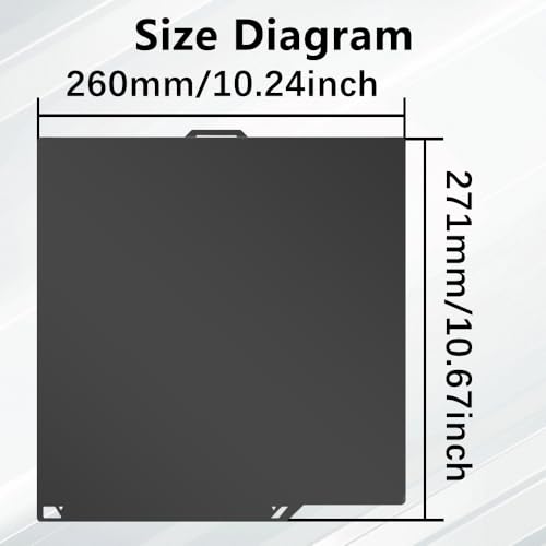 1 PCS Double-Sided Smooth PEI Build Plate for Elegoo Centauri Carbon & Centauri Carbon 2, Mirror Finish Spring Steel Bed, for PLA/PETG/ABS, Flexible Magnetic Removable 3D Printer Platform Black