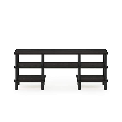 Furinno Turn-N-Tube 3-Tier Multipurpose Wide Shelf TV Stand, Espresso/Black - color: Espresso/Black, style: 3 Tiers, 55 Inch