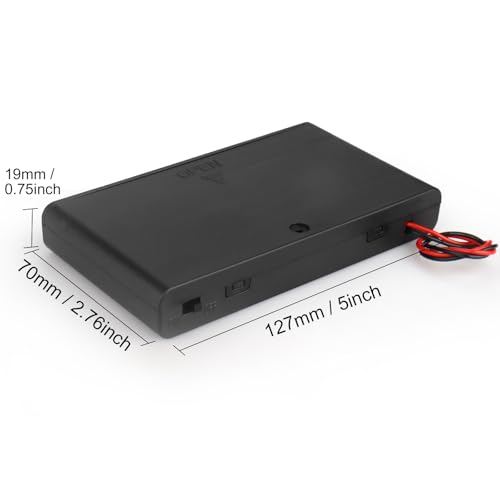 VWEICYY 2 x 8 AA Battery Holder housing with Leads,2PCS 8 x 1.5V AA Battery Holder Case