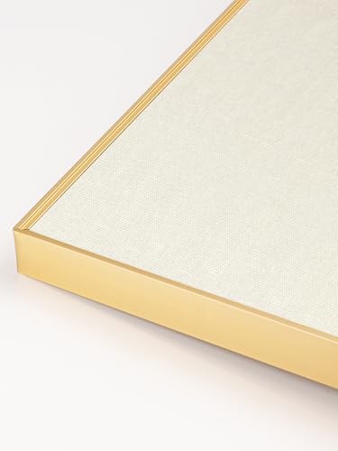 Fabric Bulletin Board 30x20 inches, Golden Aluminum Framed Wall Pin Board - color: Oatmeal White Fabric & Golden Frame, size: 29.5" x 19.7"