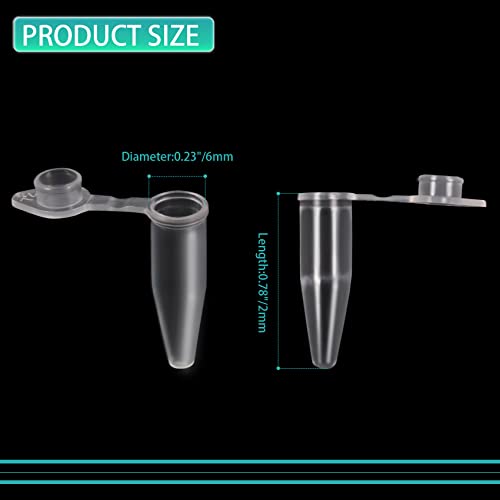 Annhua 0.2ml Microcentrifuge Tubes with Snap Cap 1000 Pcs, Disposable Micro Centrifuge Tubes Mini Microcentrifuge Tube Test Vials Plastic Sample Storage Container for Lab