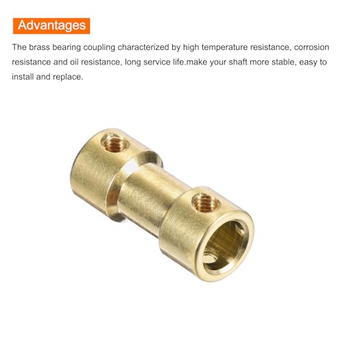 MECCANIXITY 6pcs 5mm to 6mm Brass Shaft Coupling Joint Connector with Screws and Hex Wrench Flexible Motor Shaft Coupler for Car Wheels Tires Shaft Motor - size: 5mm to 6mm