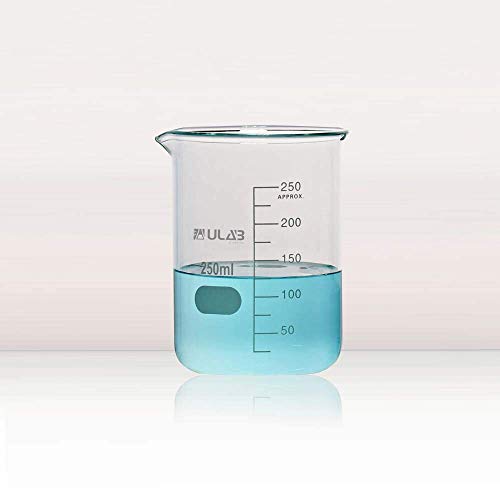 ULAB Scientific Glass Beaker Set, 3 Size of Vol. 250ml 500ml 1000ml, 3.3 Borosilicate Griffin Low Form with Printed Graduation, UBG1027 - style: Vol. 250ml 500ml 1000ml