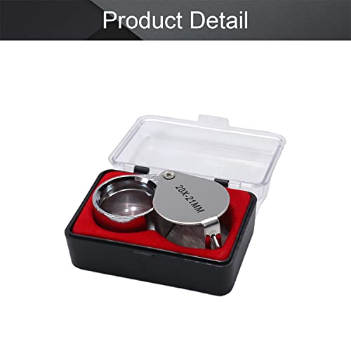Othmro 1Pcs Magnifying Glass, Mini Microscope Jewelry Eye Loupe Magnifier Magnifying Glass Powerful Doublet, Chrome Plated, Round Body Jewel Loup, 21 mm,20X 2000%,Silver,for Antiques, Coins - color: 20x/21mm