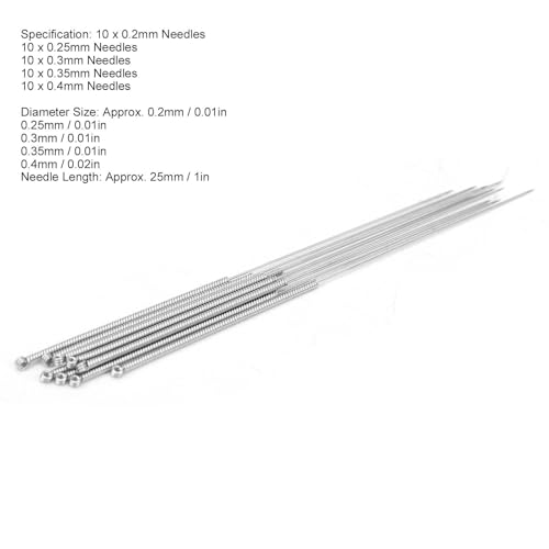 50 Pcs 3D Printer Nozzle Cleaning Kit, 1in Long Nozzle Cleaner 3D Printer, Stainless Steel Nozzle Cleaning Needles 0.2mm 0.25mm 0.3mm 0.35mm 0.4mm for Cleaning Nozzle
