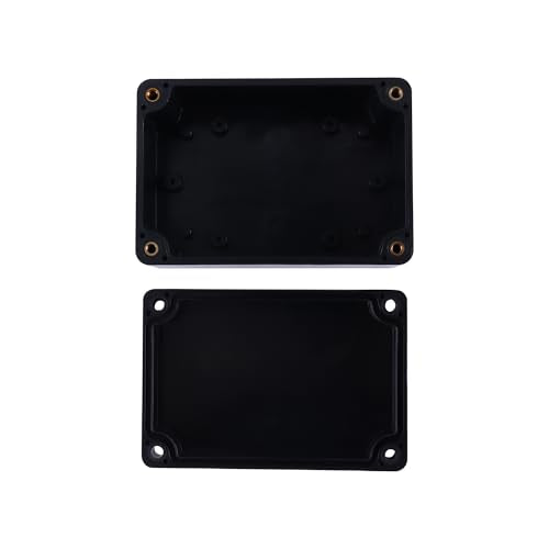 2PCS Project Box ABS Plastic Waterproof Electrical Junction Box Enclosure Black 3.94 x 2.68 x 1.97 inch (100X68X50mm) Electrical Project Enclosure Box with 8PCS 1/4" NPT Cable Glands