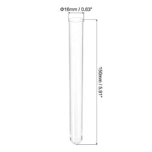 PATIKIL 15ml Plastic Test Tubes with Cork Stoppers, 5Pcs 150x16mm Tubes for Scientific Party Decoration Candy Bead Storage Bath Salt Lab Use, Clear - size: 150x16mm