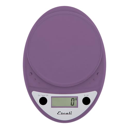 Escali Primo Digital Food Scale Multi-Functional Kitchen Scale and Baking Scale for Precise Weight Measuring and Portion Control, 8.5 x 6 x 1.5 inches, Lavender - color: Lavender