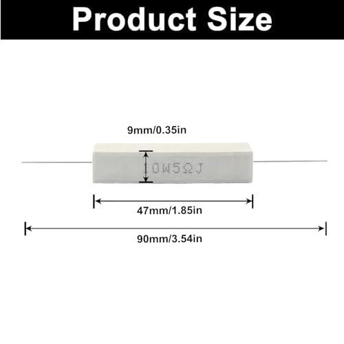 Waziaqoc 10W 5 Ohm Ceramic Resistor, 10PCS - style: 10W 5ΩJ