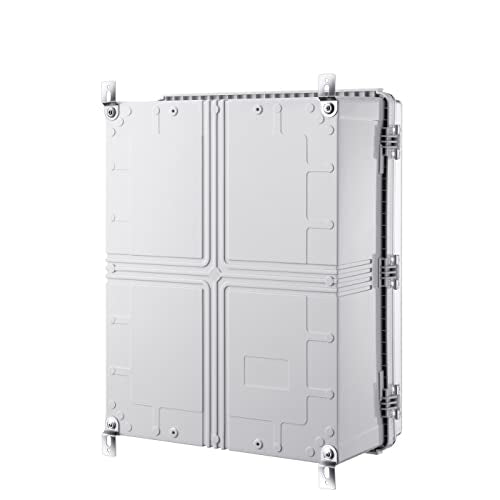 Gratury Junction Box, IP67 Waterproof Plastic Enclosure for Electrical Project, Hinged Transparent Cover, Includes Mounting Plate and Wall Bracket - color: Transparent, size: 20"×16.1"×7.9"