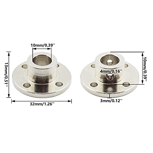 5 Pack Flange Coupling Connector, TTZEZE Rigid Guide Steel Model Coupler Accessory, Shaft Axis Fittings for DIY RC Model Motors,High Hardness Coupling Connector with Set Screws and Wrench (10mm(3/8")) - color: 10mm(3/8")