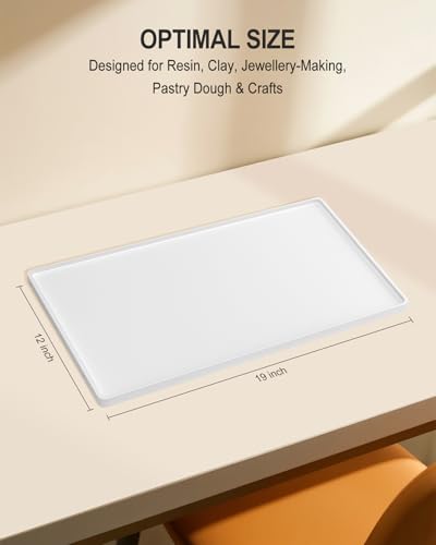 Silicone Art Mat for Crafts, 12" x 19" Waterproof Non-Slip Painting Mat - color: White, size: 12" x 19"