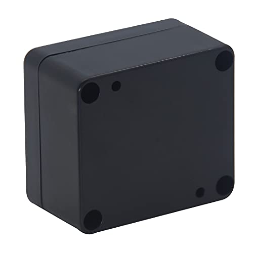 Junction Box IP65 Waterproof ABS Plastic Electrical Project Case Power Junction Boxes, Project Box with 4 PCS M12 Cable Glands 2.5 x 2.3 x 1.3 Inch (63 x 58 x 33mm - color: Black, size: 2.5”x2.3”x1.3”