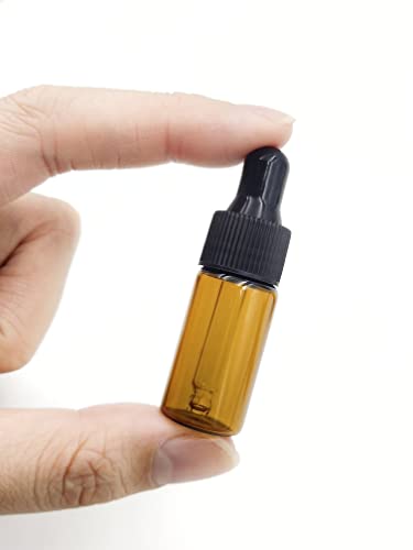 15Packs 4ml Tiny Amber Glass Mini Dropper Bottles for Essential Oils, Cosmetics, and Liquid Small Empty Travel Sample Vials with Dropper and Black Caps - size: 4ml
