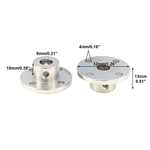 4Pcs 8mm Rigid Flange Shaft Coupling Motor Guide Shaft Coupler Connector with Set Screws & Wrench - color: 8mm