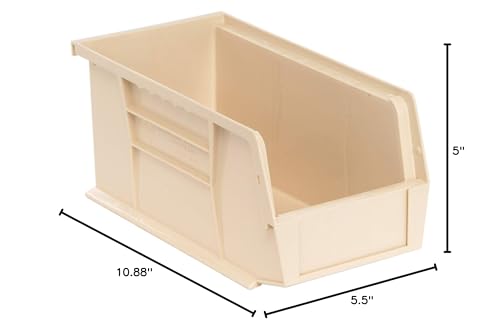 QUANTUM STORAGE SYSTEMS K-QUS230IV-8 8-Pack Ultra-Stack and Hang Bins, 10-7/8" x 5-1/2" x 5", Ivory