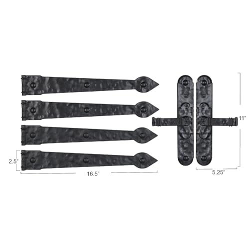 Household Essentials Black Hinge IT Premium Carriage House Lever Handle & Hinge 6 Piece Garage Door Magnet - size: Pack of 1, style: Premium Hinges with Lever